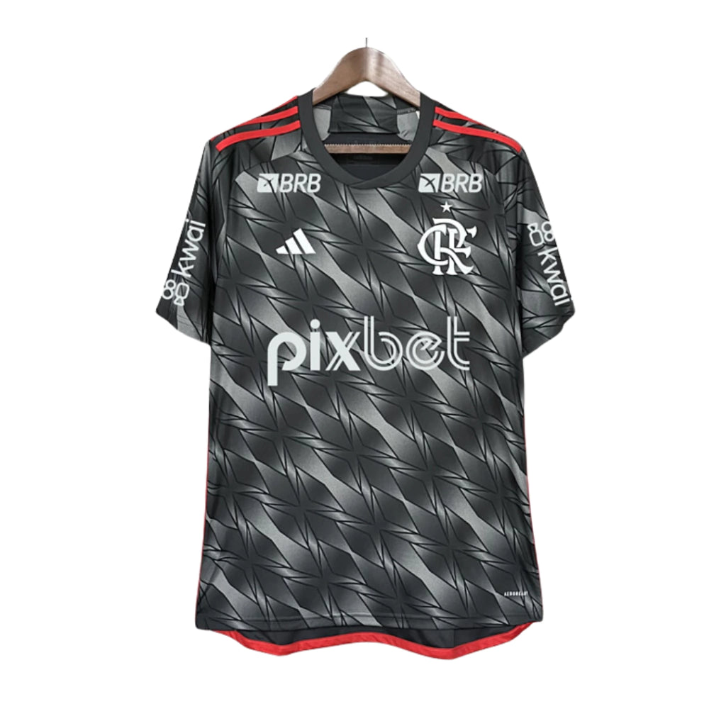 Camisa Flamengo III 24/25 Torcedor Masculina Todos os Patrocínios - Cinza
