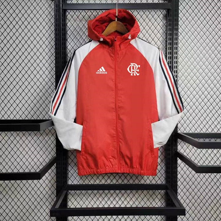 Jaqueta Corta Vento Flamengo 24/25 Adidas - Vermelha e Branca