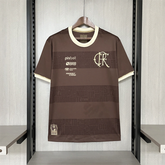 Camisa Flamengo Identidade 24/25 Masculina- Marrom Todos os Patrocínios