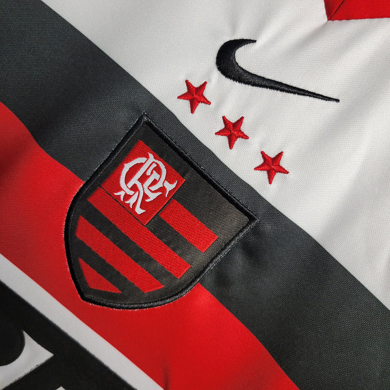 Camisa Retro Flamengo Away Nike 2001 Torcedor Masculino Branco