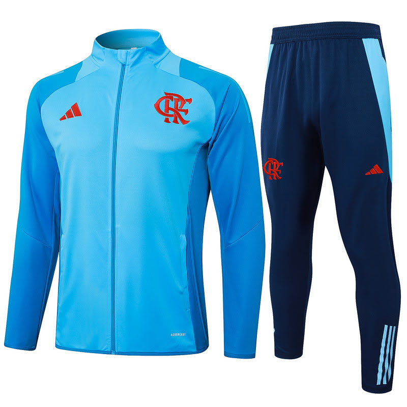 Conjunto Flamengo Adidas 25/26 Full Zíper - Viagem Azul Claro