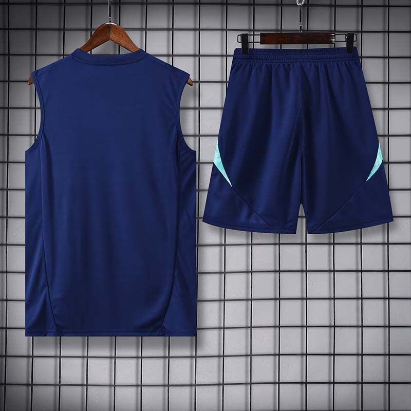 Conjunto Adidas Flamengo Azul Escuro Regata de Treino 2025 - Masculina Silk
