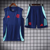 Conjunto Adidas Flamengo Azul Escuro Regata de Treino 2025 - Masculina Silk