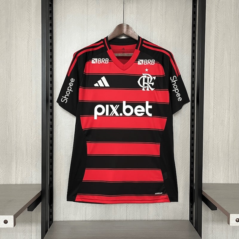 Camisa Flamengo Titular 25/26 Masculina Com Todos os Patrocínios