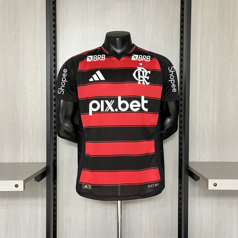 Camisa Flamengo Titular Jogador  25/26 Masculina Com Todos os Patrocínios