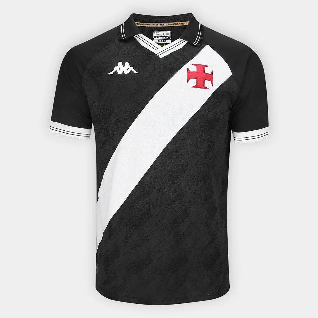 Camisa Vasco I 25/26  Kappa Masculino - Preto & Branco