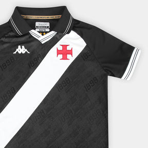Camisa Vasco I 25/26  Kappa Masculino - Preto & Branco