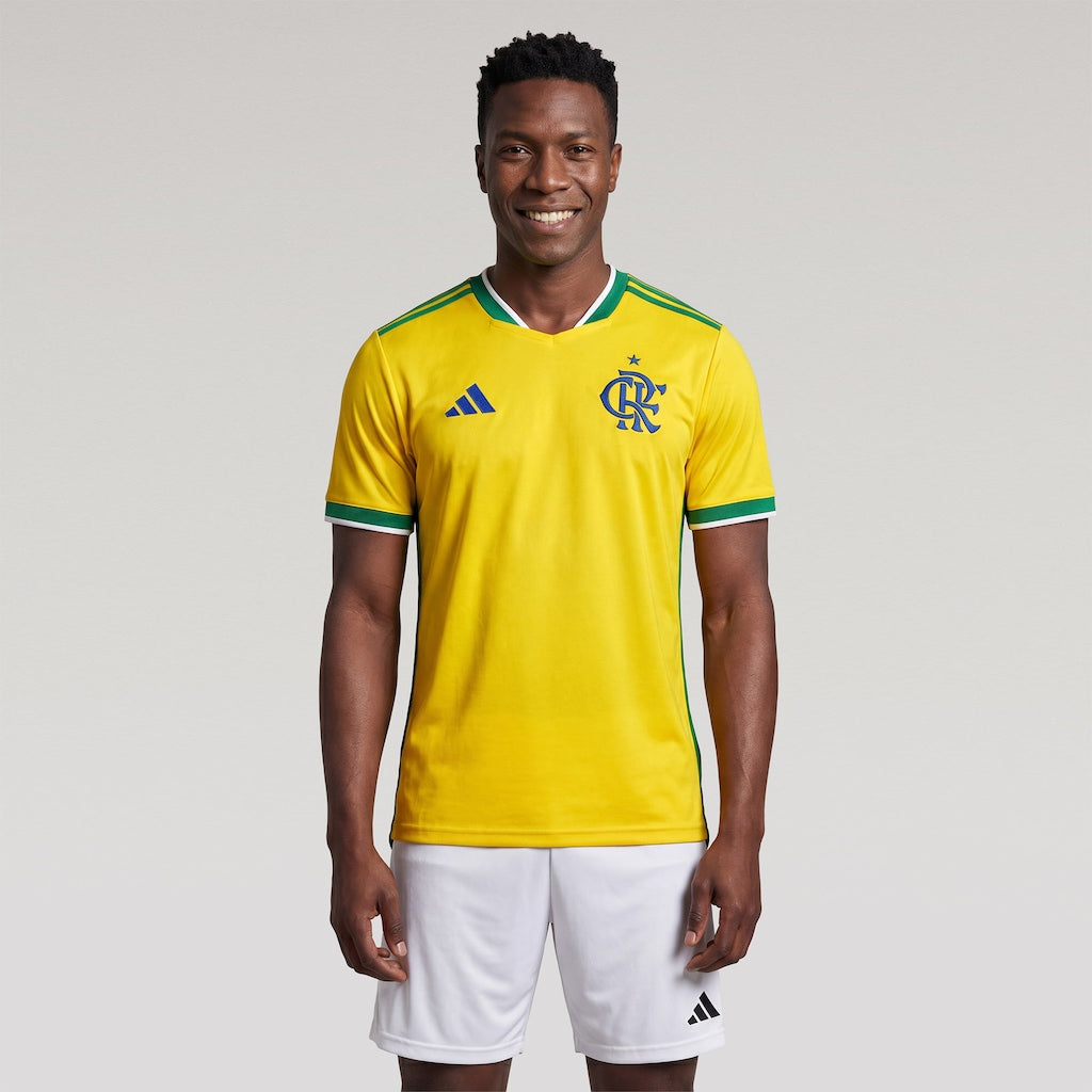 Camisa Flamengo Brasil 2026/2027 Amarela Torcedor Adidas Masculina - (Pronta Entrega)