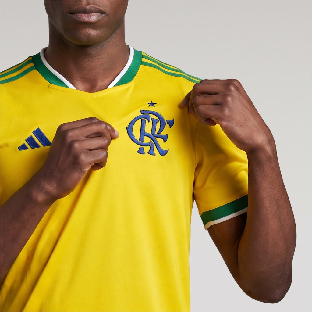 Camisa Flamengo Brasil 2026/2027 Amarela Torcedor Adidas Masculina - (Pronta Entrega)