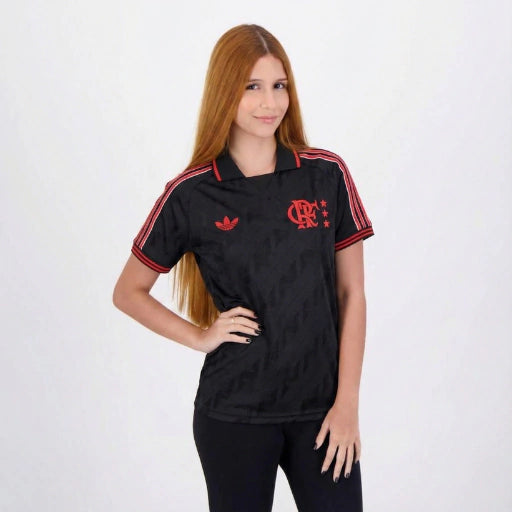 Camisa Flamengo Lifestyler 2025/26 Torcedor Feminina - Preta