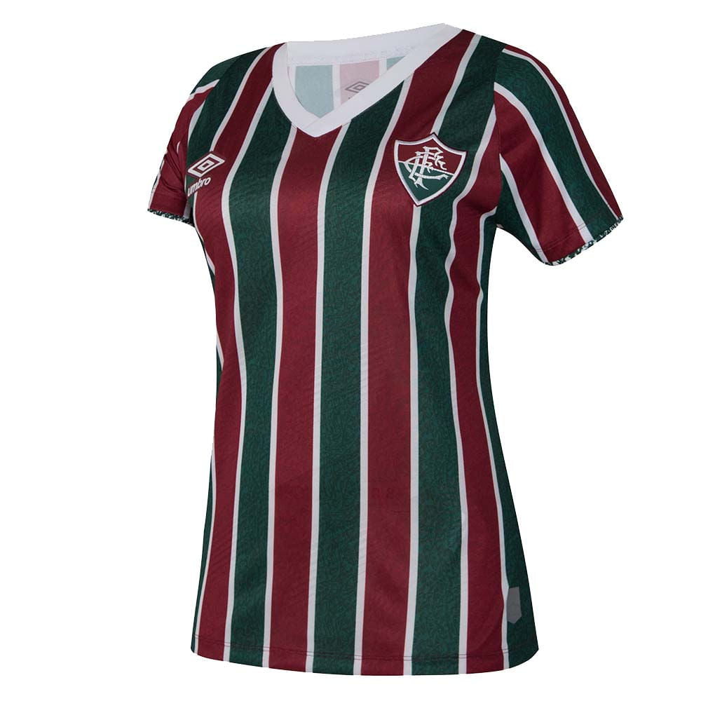 Camisa Fluminense I 24/25 Torcedor Umbro Feminino - Tricolor