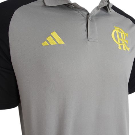 Camisa Flamengo Polo Comissão Técnica 24/25 - Cinza , Amarelo e Preto