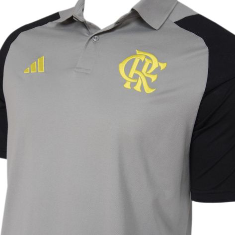 Camisa Flamengo Polo Comissão Técnica 24/25 - Cinza , Amarelo e Preto