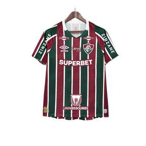 Camisa Fluminense 24/25 Home Torcedor Masculina + Patrocínios - Vermelho