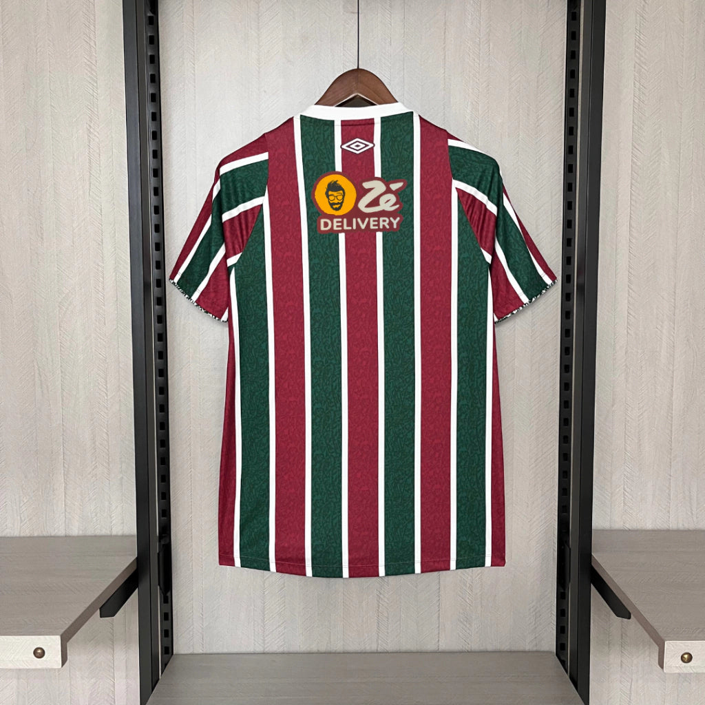 Camisa Fluminense 24/25 Home Torcedor Masculina + Patrocínios - Vermelho